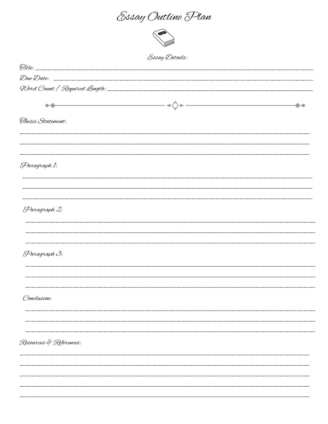 Essay Outline Digital Printable Etsy Essay Outline Digital Printable Etsy