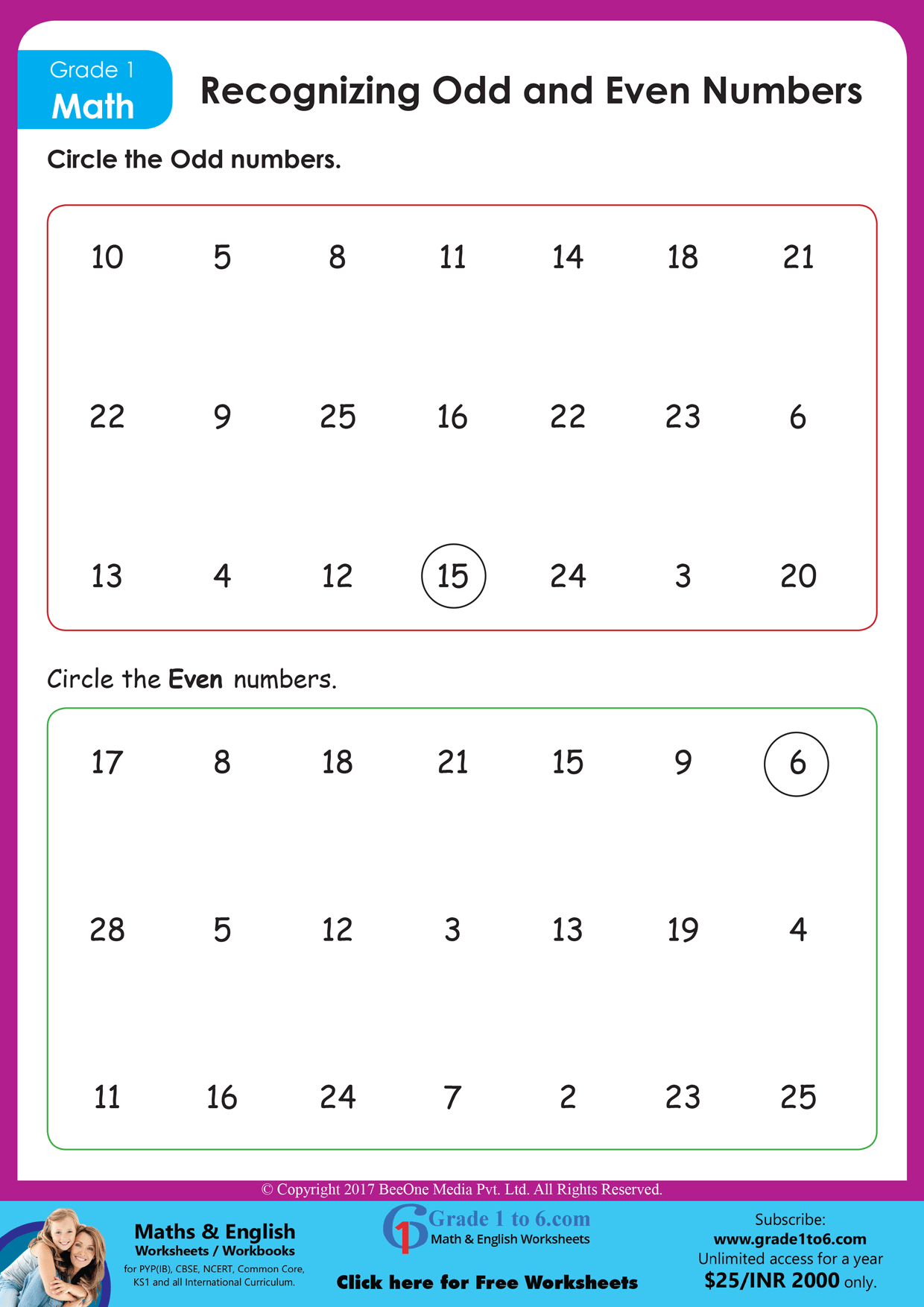 Even And Odd Numbers Worksheets For Grade 1 Printable Odd And Even Numbers Worksheet Odd And Even Digital For Grade 1 2 Made By Teachers