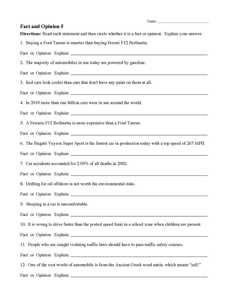 Storyboard That Free Fact Vs Opinion Worksheet Templates