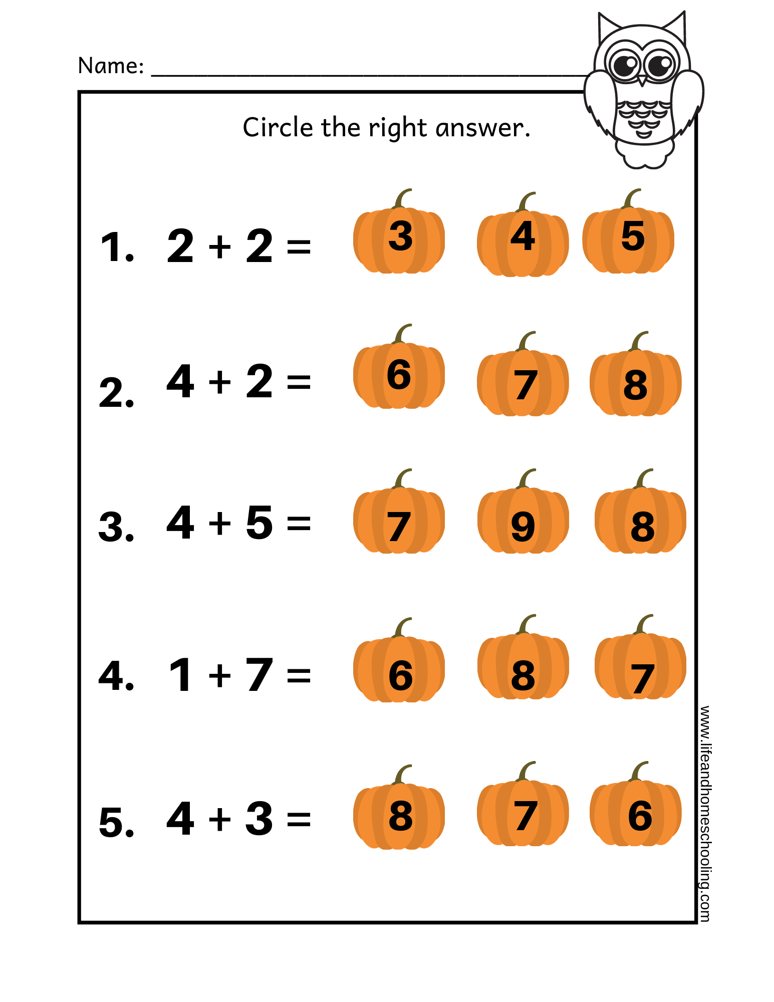 Fall Themed Kinder 2nd Grade Math Add Subtract Made By Teachers FREE Printable 2nd Grade Math Minutes Worksheets Pdf