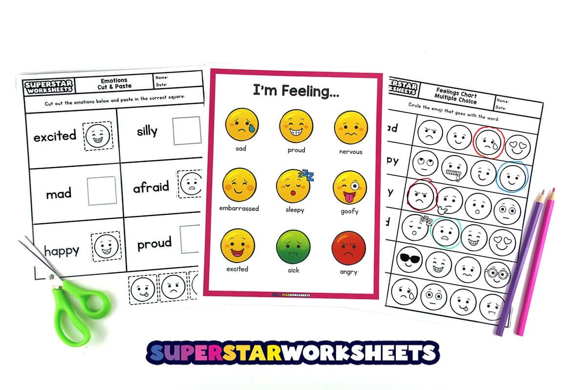 Feelings Chart Superstar Worksheets