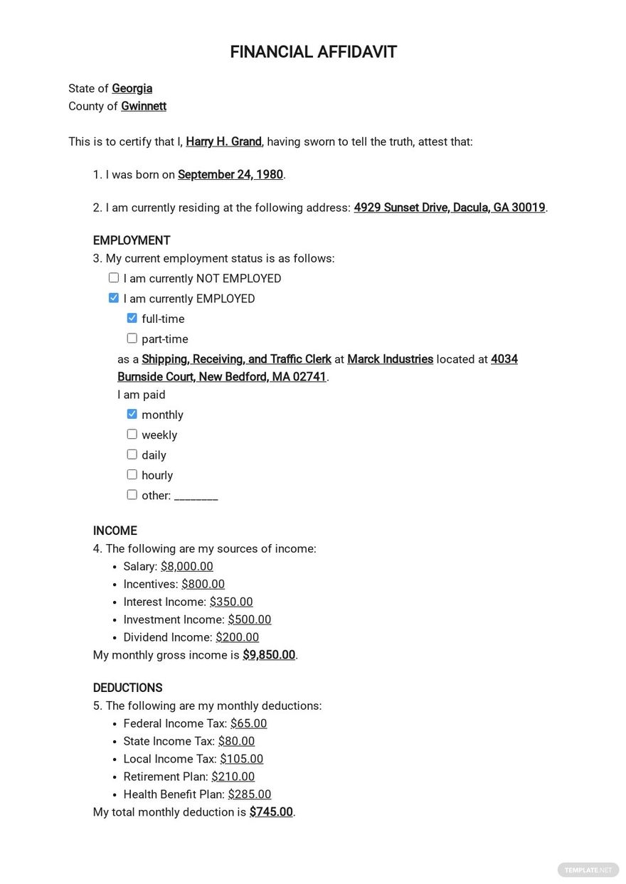Financial Affidavit For Child Support Template In Word Google Docs Download Template Financial Affidavit For Child Support Template In Word Google Docs Download Template