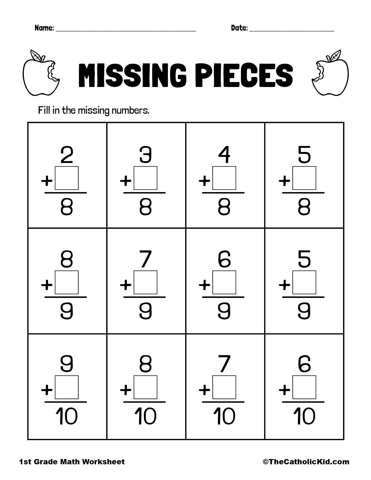 Find The Missing Numbers TheCatholicKid 1st Grade Worksheets Missing Numbers Worksheets Kindergarten Worksheet Kindergarten 1st Grade Worksheets Counting To 100 Busy Work Independent Work Independent Workbook Classful