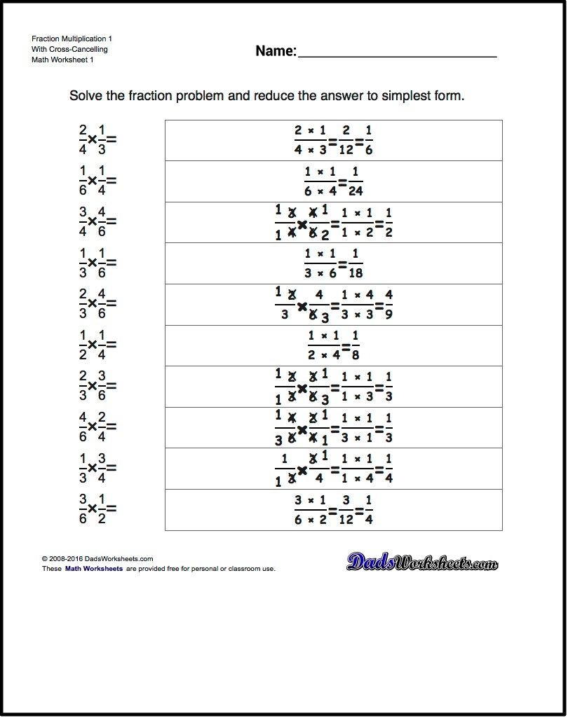 Fraction Multiplication Multiplication With Cross Cancelling Worksheets Library