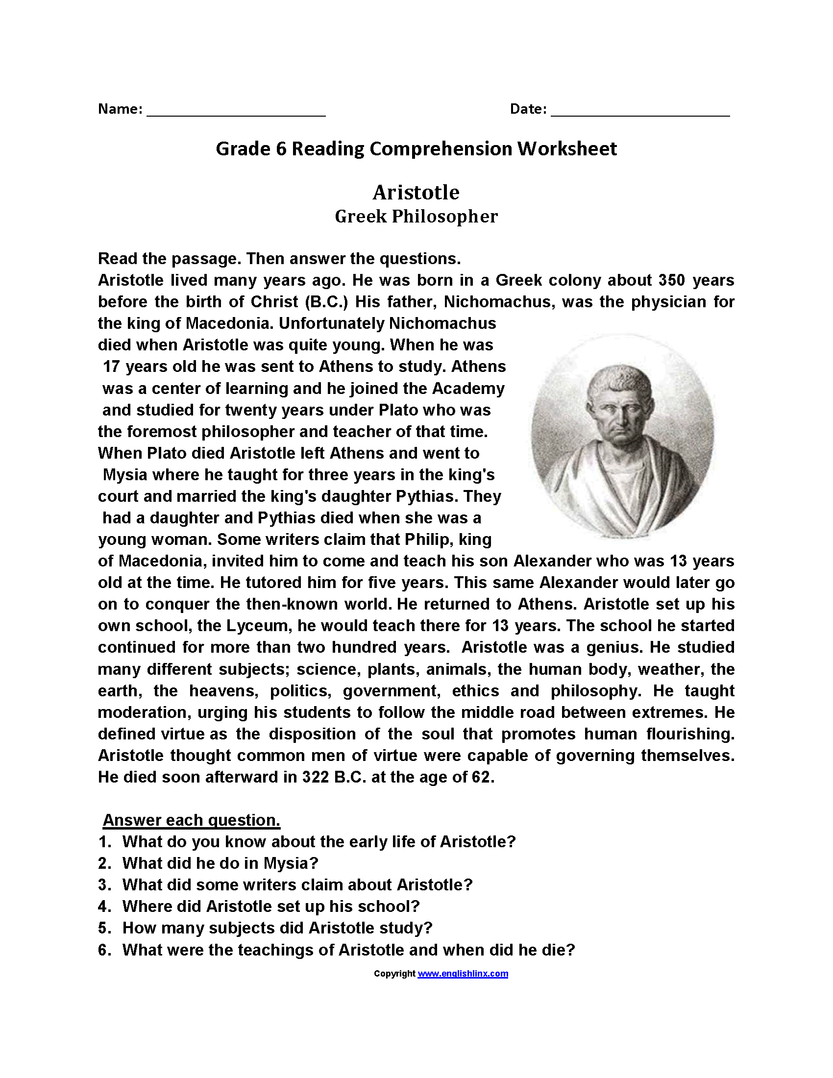 Free 6th Grade Reading Comprehension Worksheet With Answers Download Free 6th Grade Reading Comprehension Worksheet With Answers Png Images Free Worksheets On Clipart Library