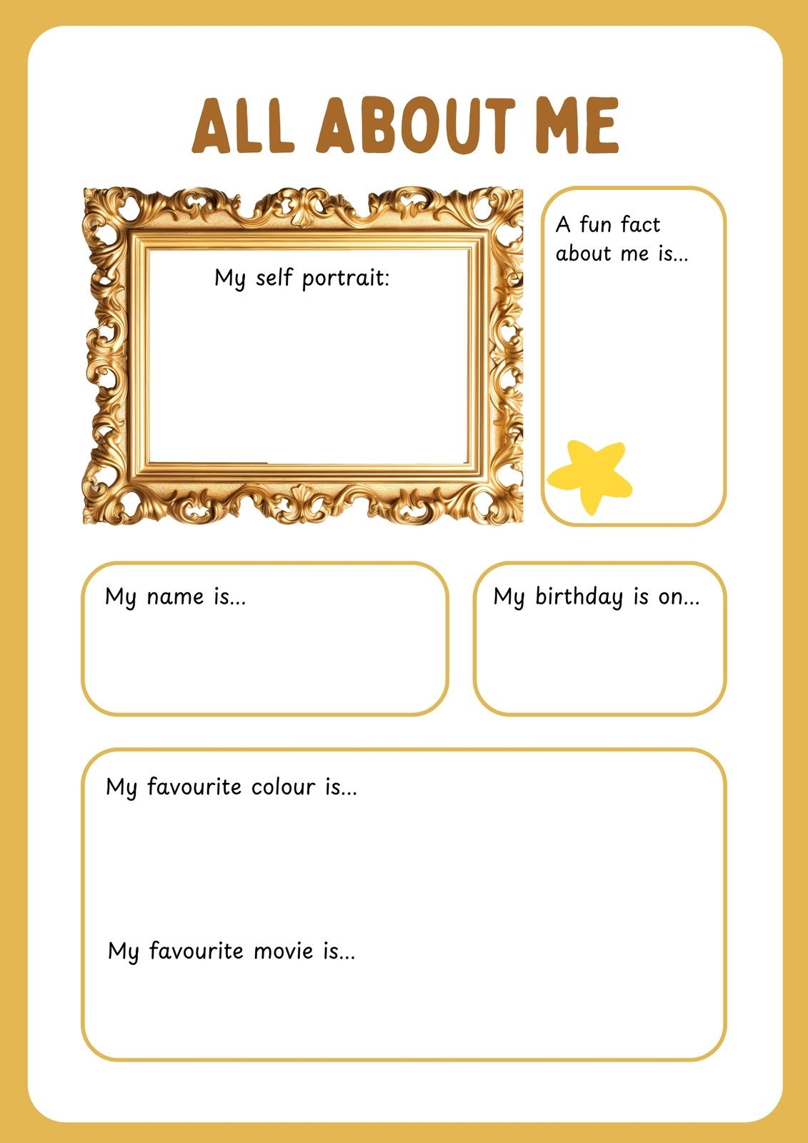 All About Me Worksheets Free Printable The Teaching Aunt
