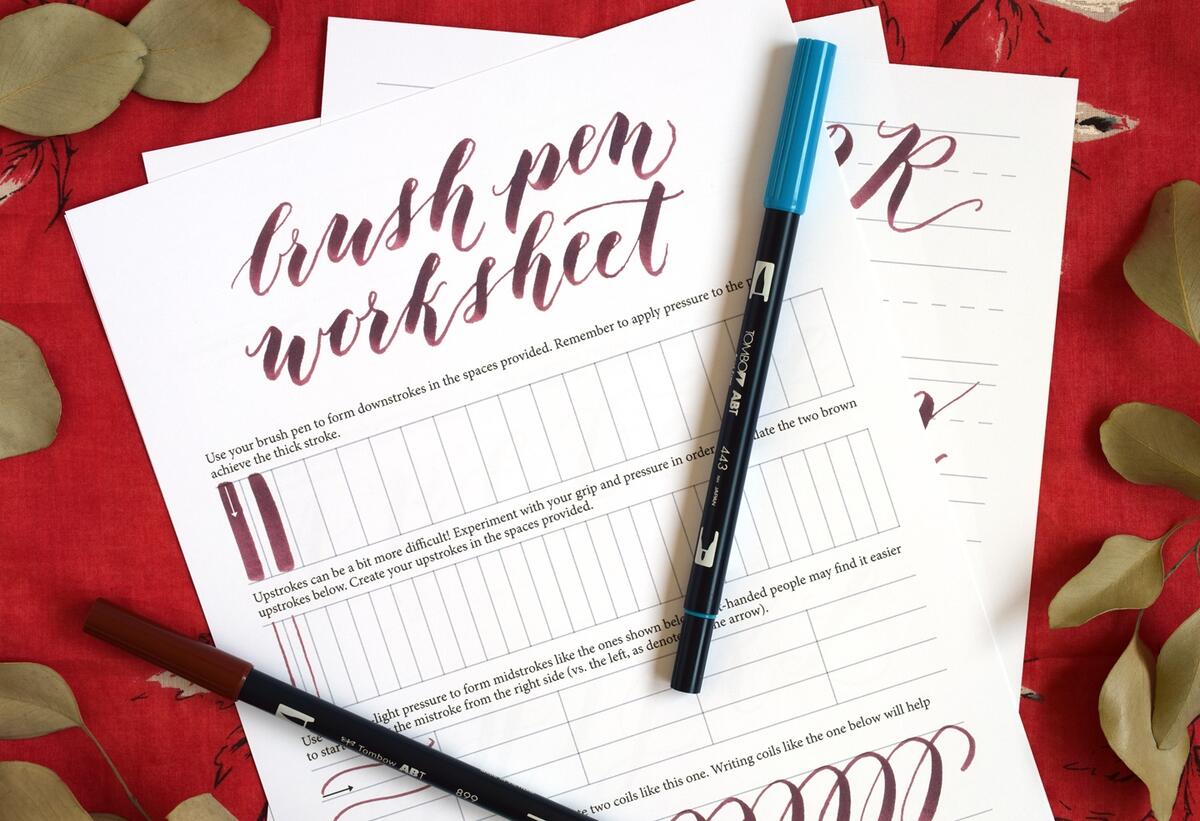 Free Brush Pen Calligraphy Worksheet The Postman S Knock Magic Monday Print A Free Practice Lettering Worksheet Kelly Creates