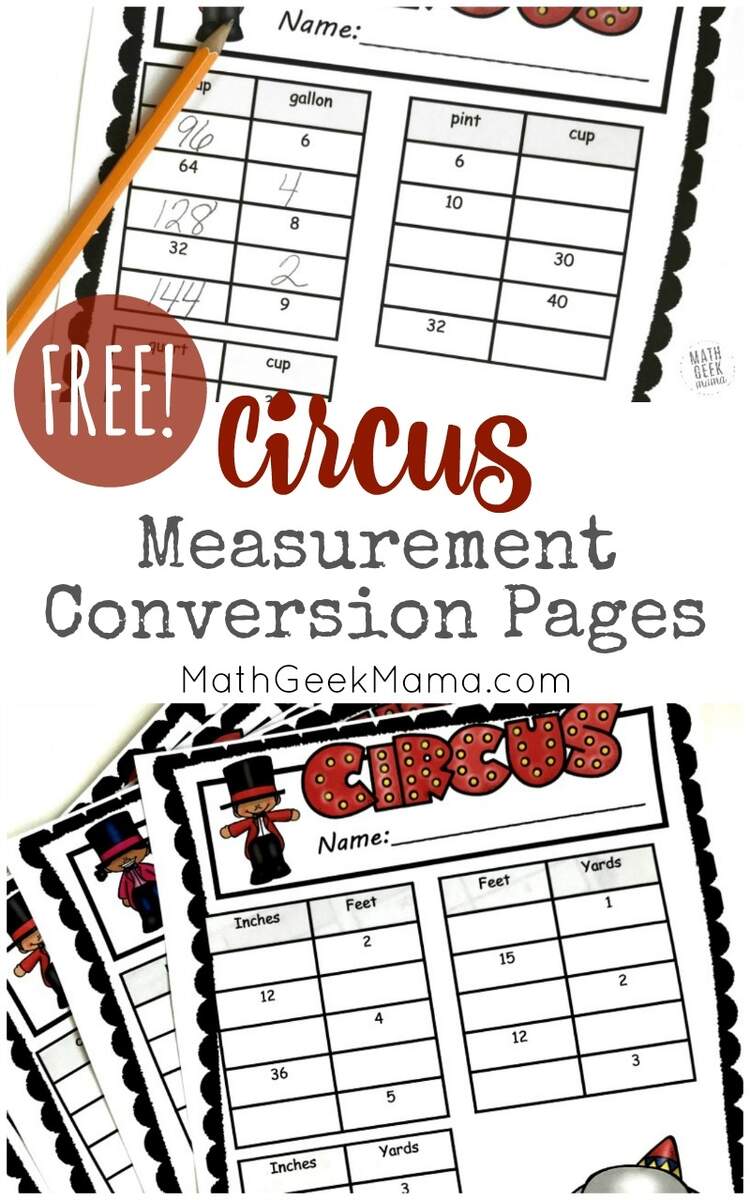 FREE Circus Themed Conversion Worksheets FREE Circus Themed Conversion Worksheets