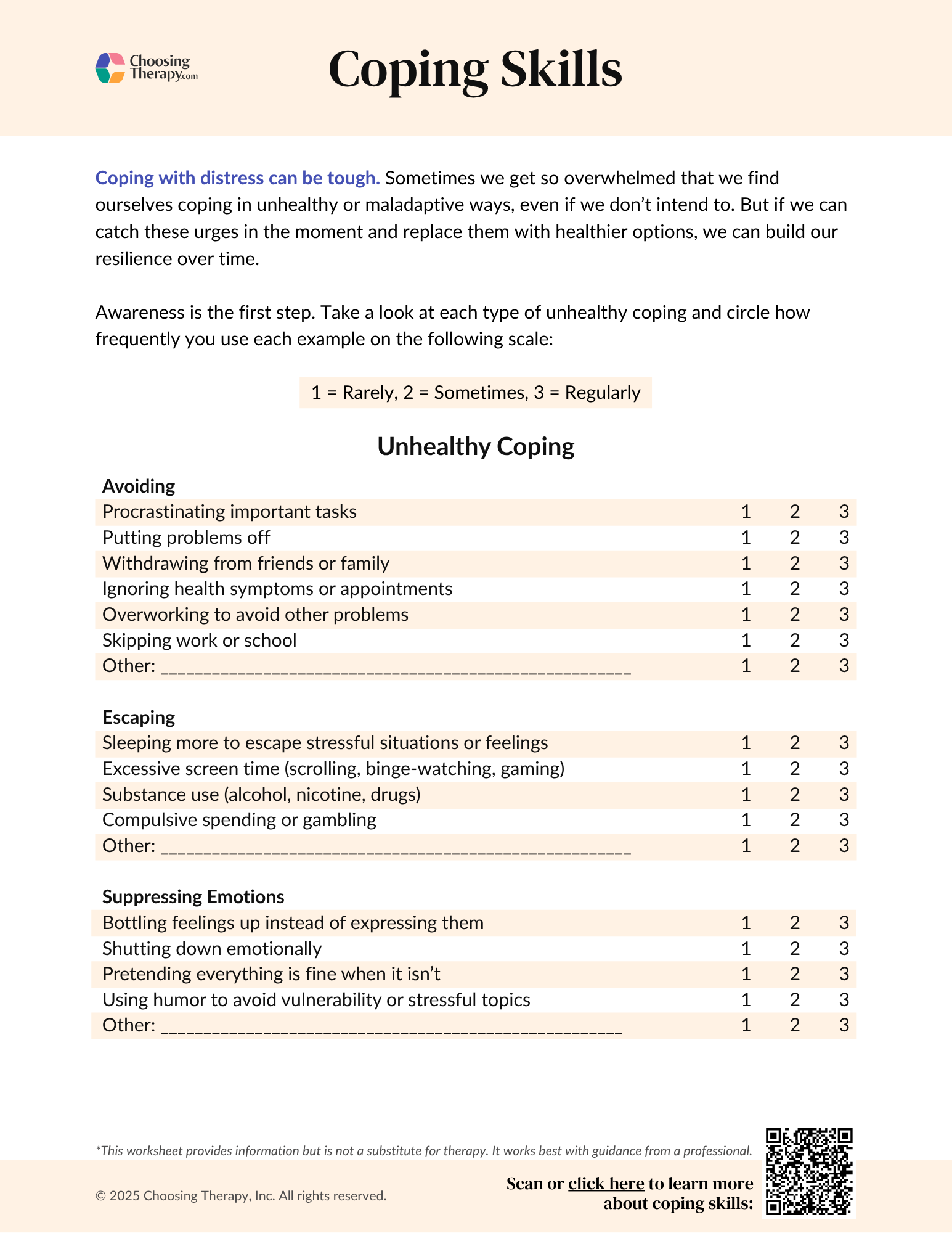 11 Free Printable Worksheets Coping Skills Free PDF At Worksheeto