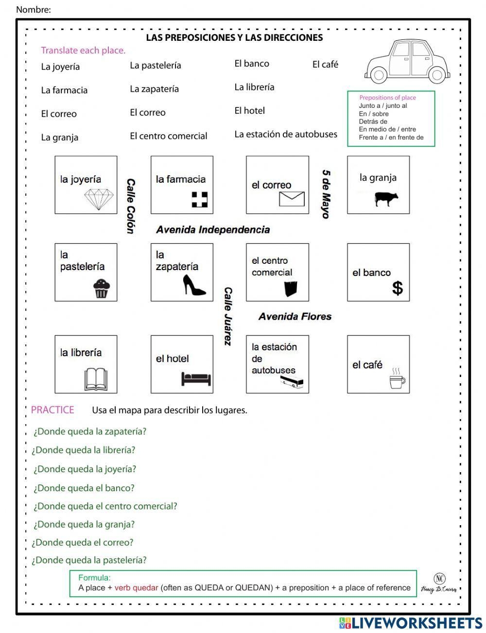 Free Directions In Spanish Worksheet Download Free Directions In Spanish Worksheet Png Images Free Worksheets On Clipart Library Spanish Directions For Your Next Trip PDF Cheatsheet