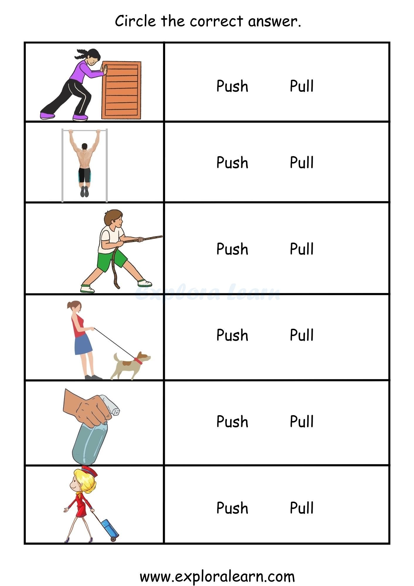 Push And Pulls Worksheets Printable