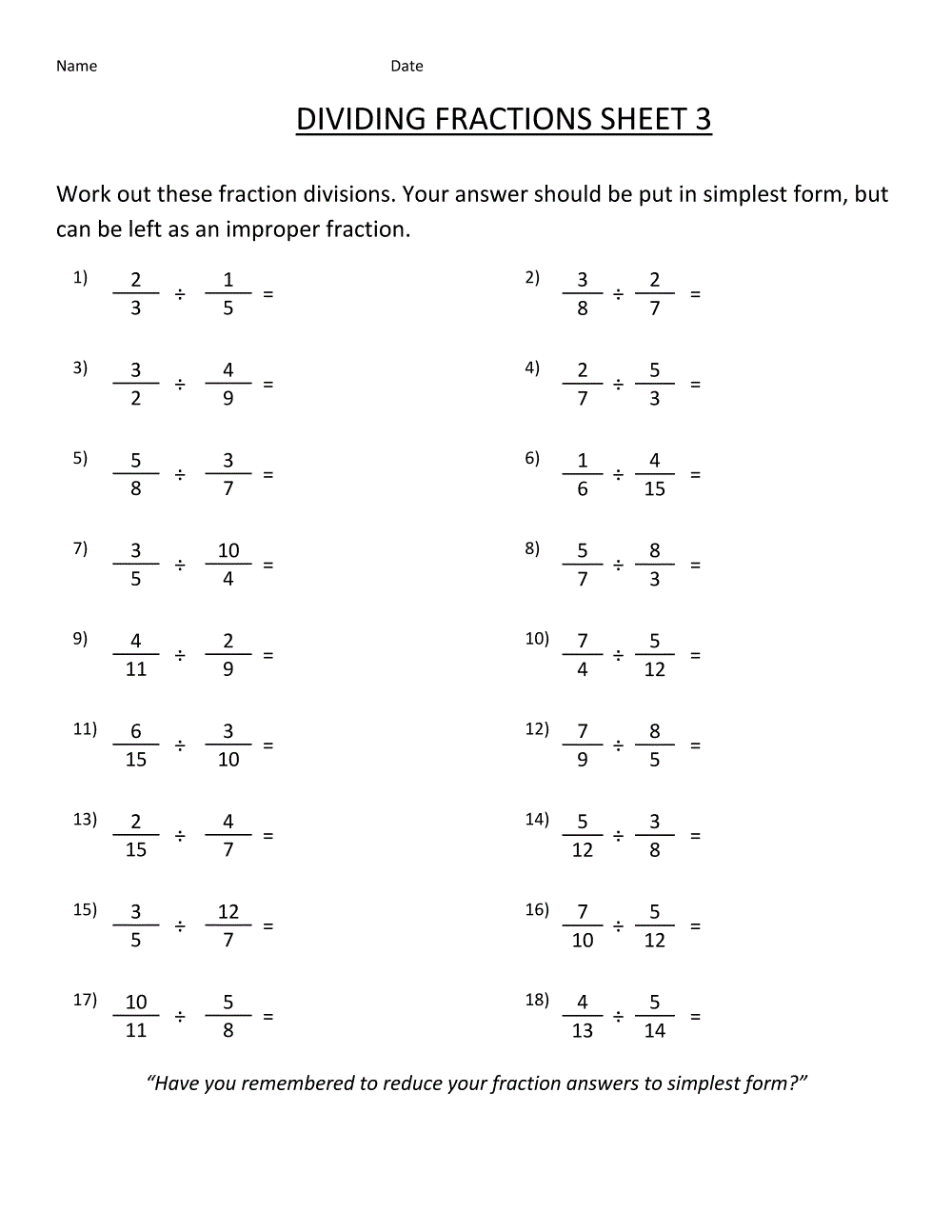 Free Fraction Worksheets Printable K5 Worksheets