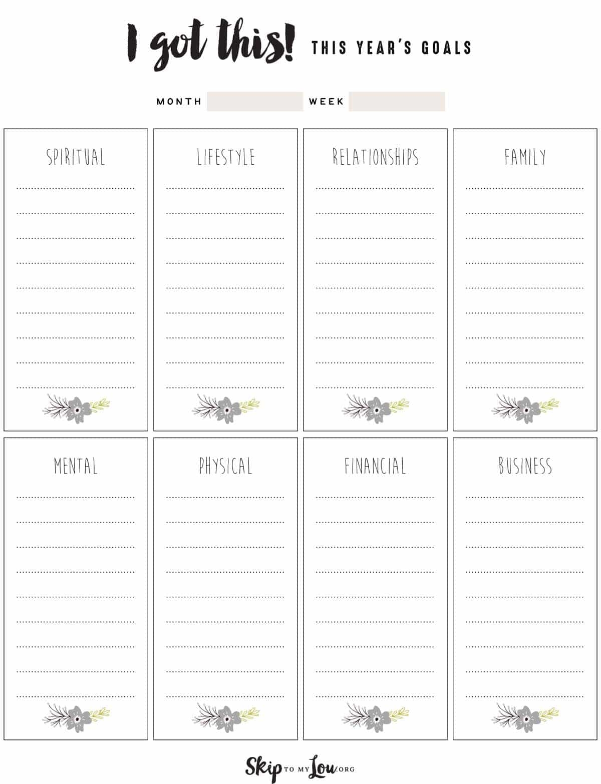 Free Printable Goal Setting Worksheet And Instructions The Family Freezer
