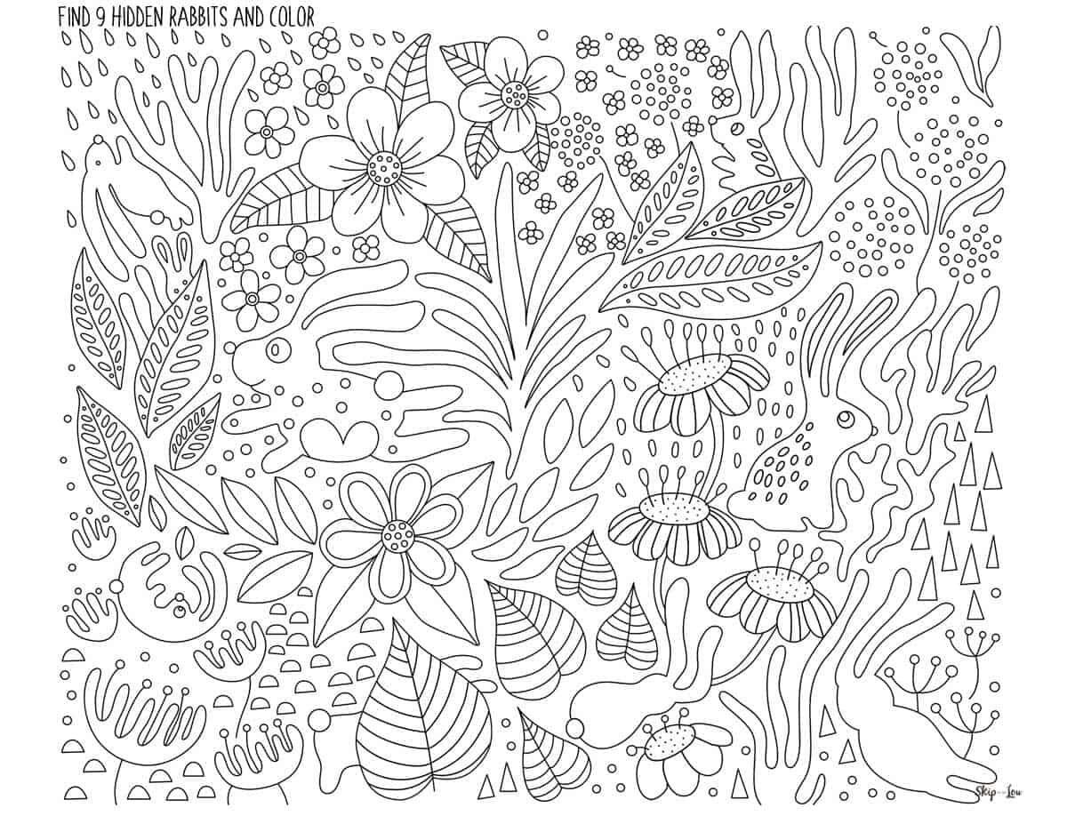 Free Hidden Picture Printables To Color Skip To My Lou Find The Hidden Rabbits LoveToTeach