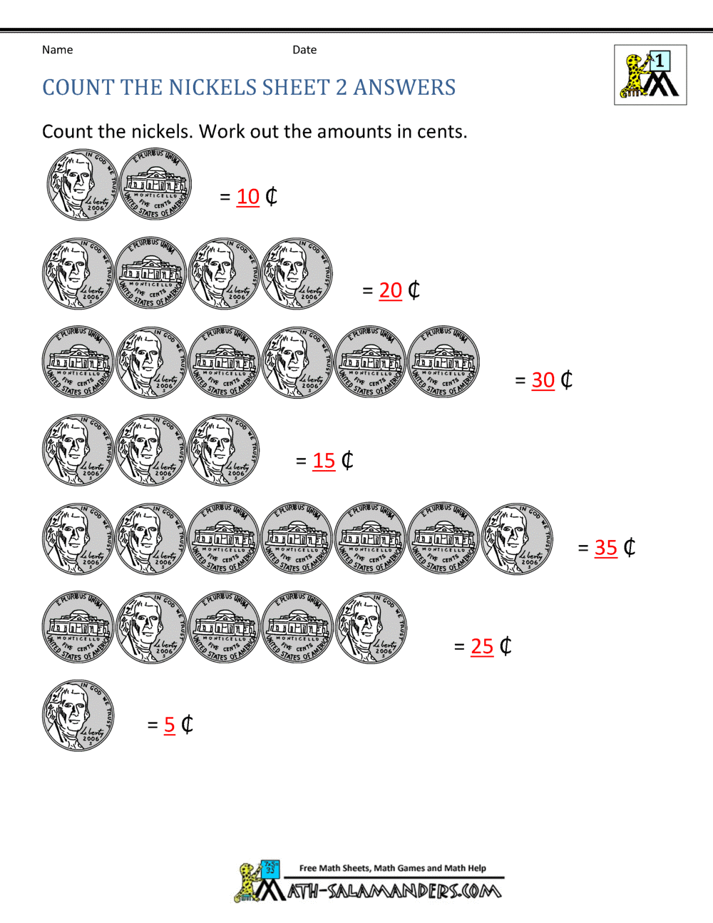Free Math Money Worksheets 1st Grade Free Math Money Worksheets 1st Grade