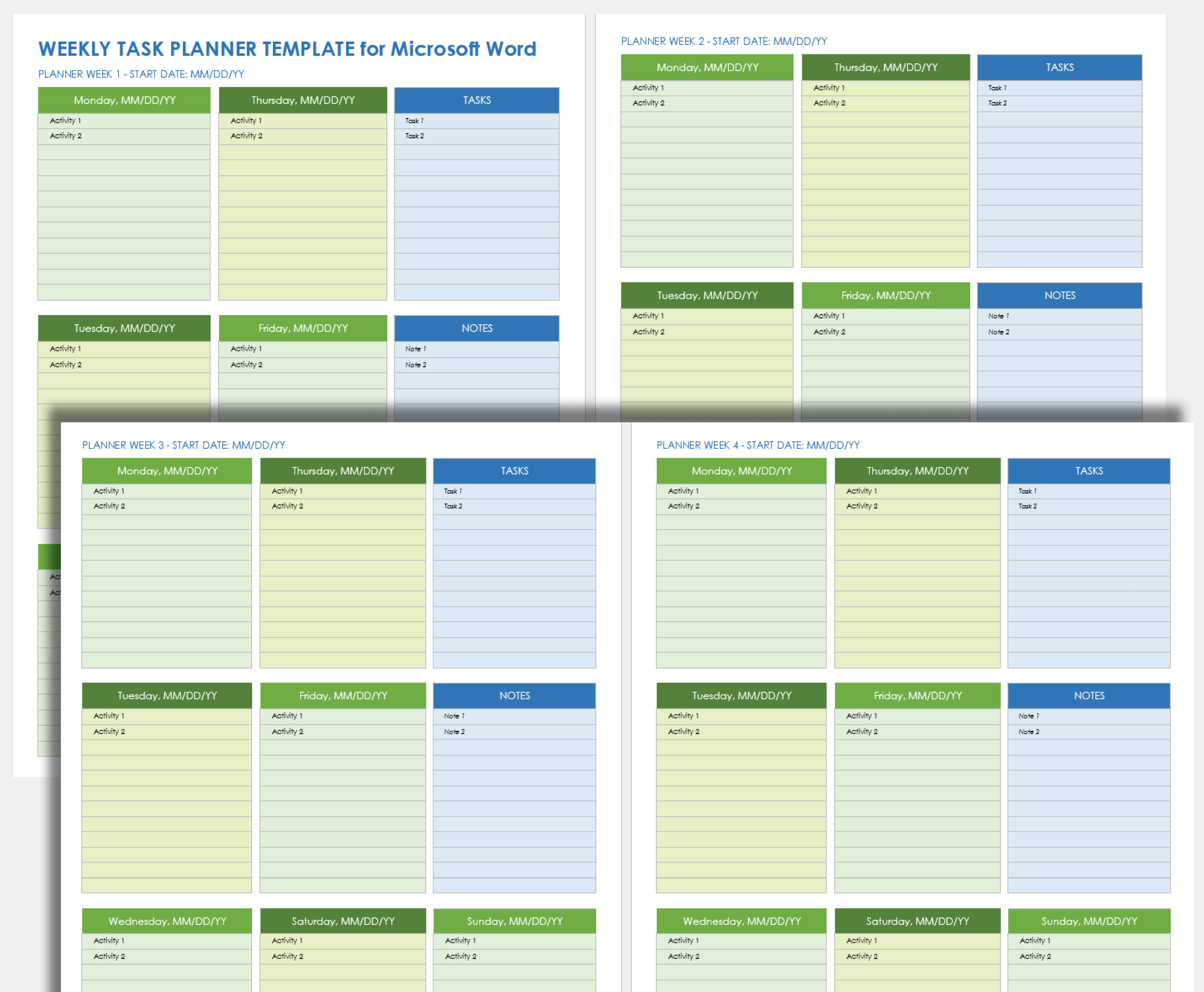 Free Microsoft Word Task List Templates Planners Checklists Smartsheet