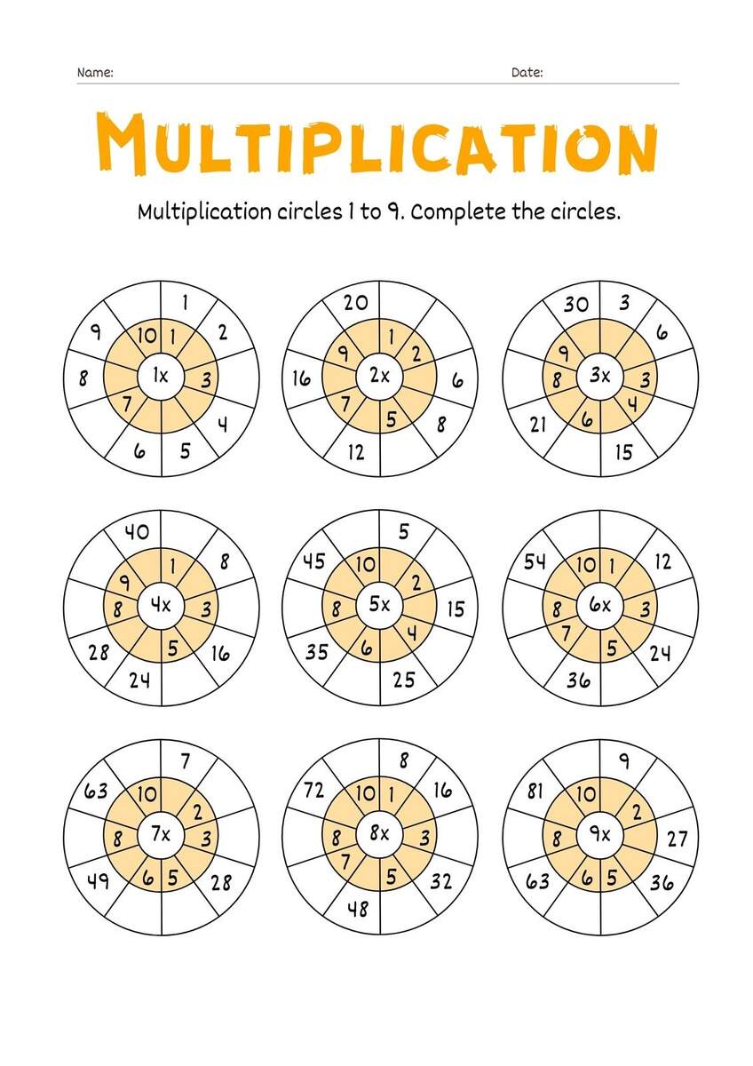 Free Multiplication Worksheet To Use And Print Canva