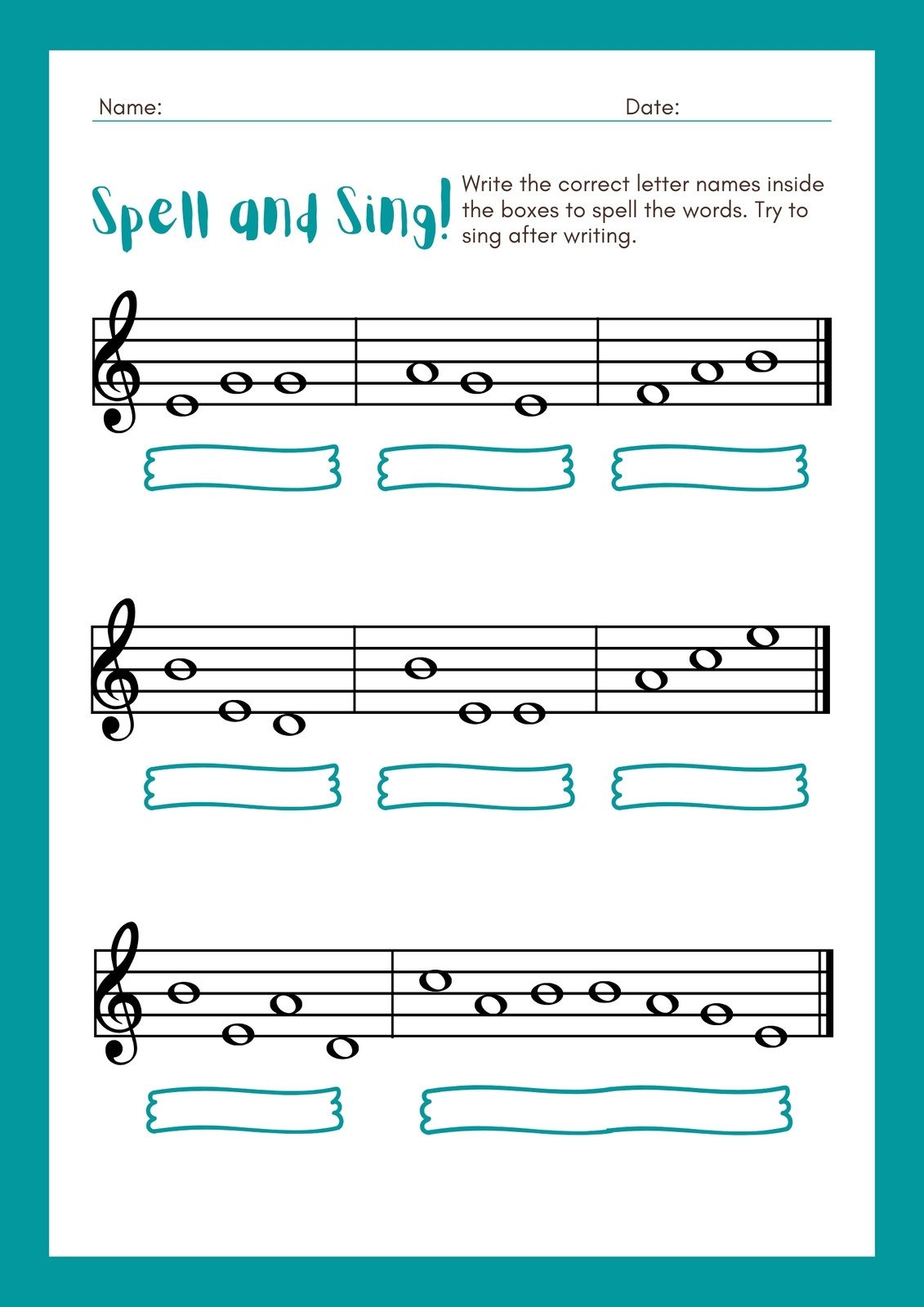 Free Music Worksheet Templates To Edit And Print Canva
