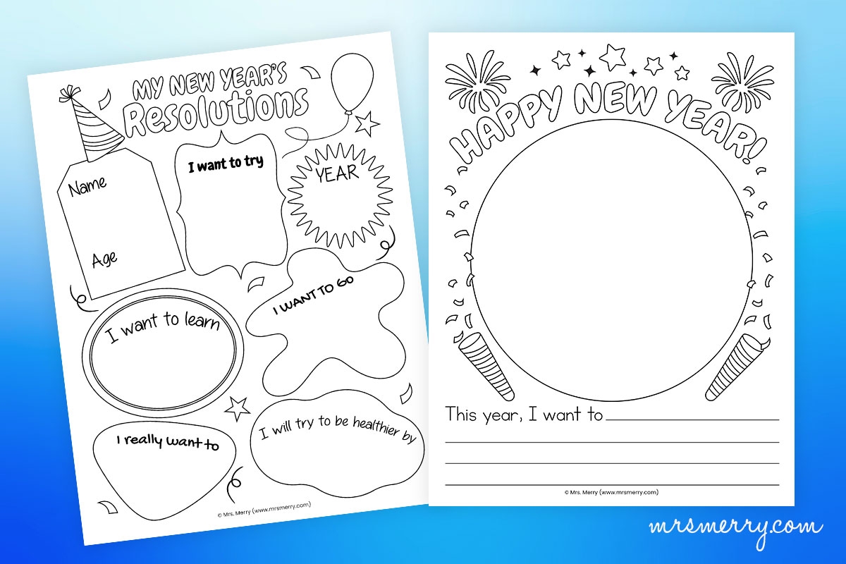 Free New Year S Resolutions Worksheets For Kids Printable Mrs Merry Free New Year S Resolutions Worksheets For Kids Printable Mrs Merry