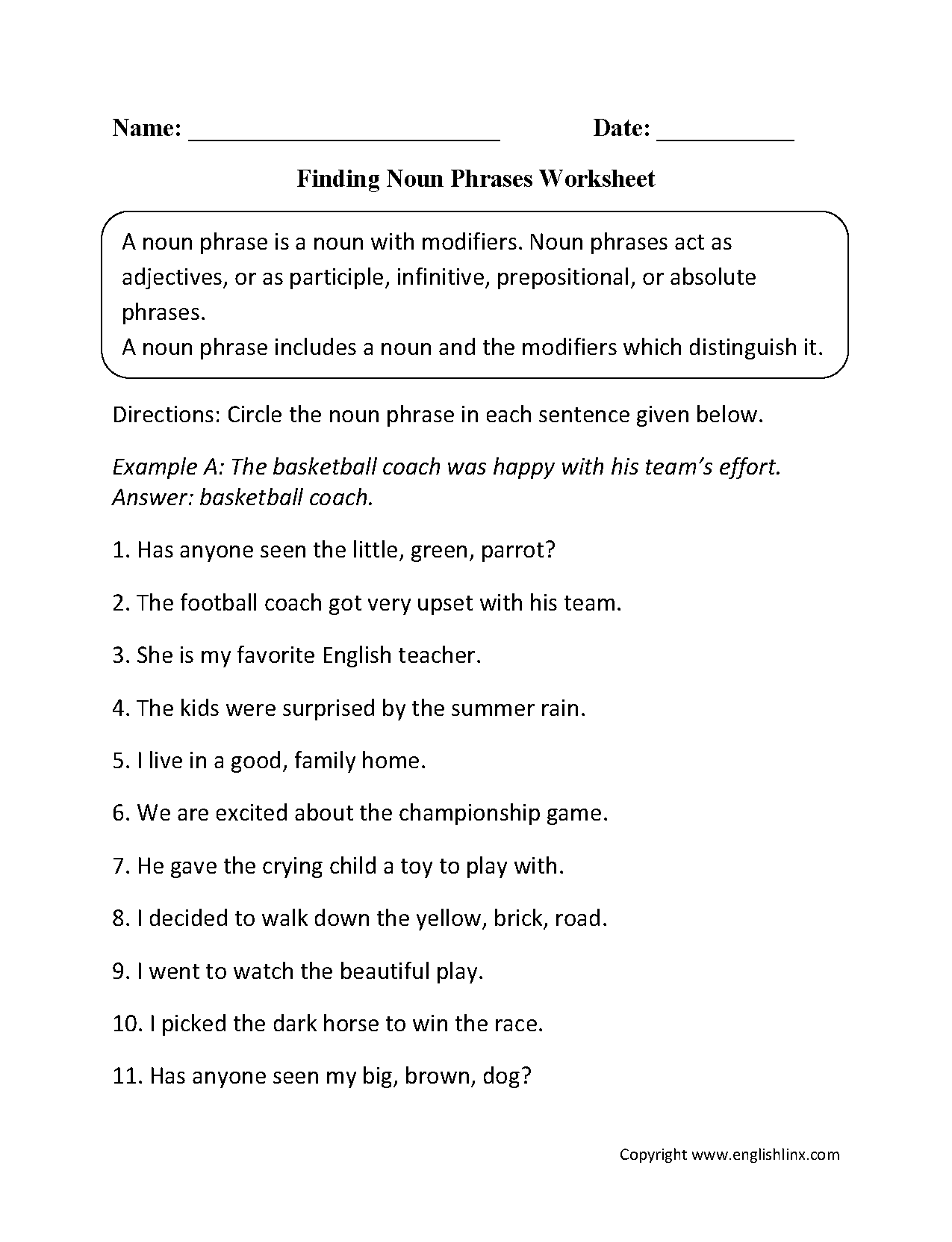 Free Nouns Worksheets Printable Noun Practice For All Grade Levels Nouns Worksheet Grammar Practice For Grades 1 3 PDF Etsy