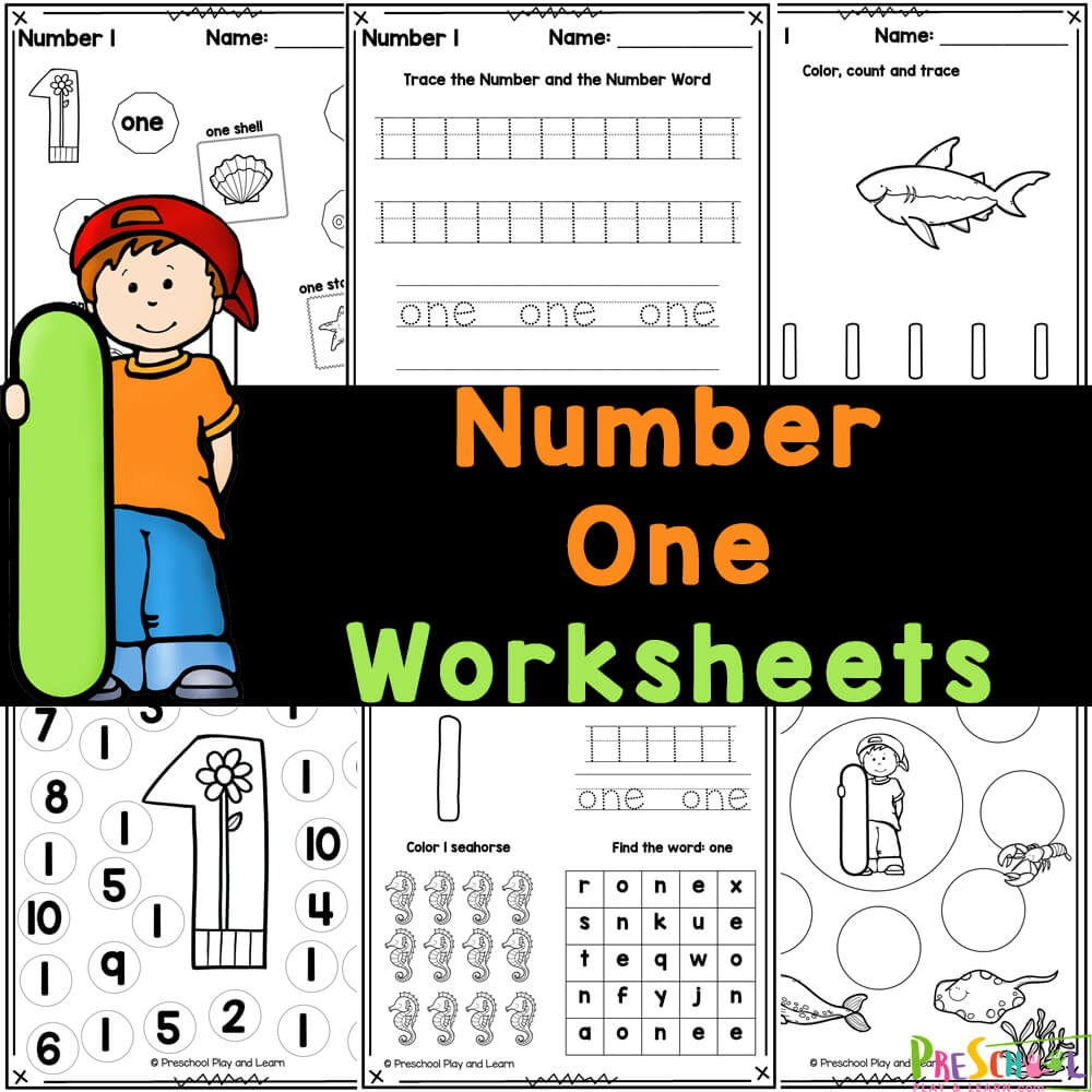 FREE Number 1 Worksheets For Preschool Tracing Counting Exercises Free Printable Counting Numbers Worksheet Spring Math Kindergarten And Preschool