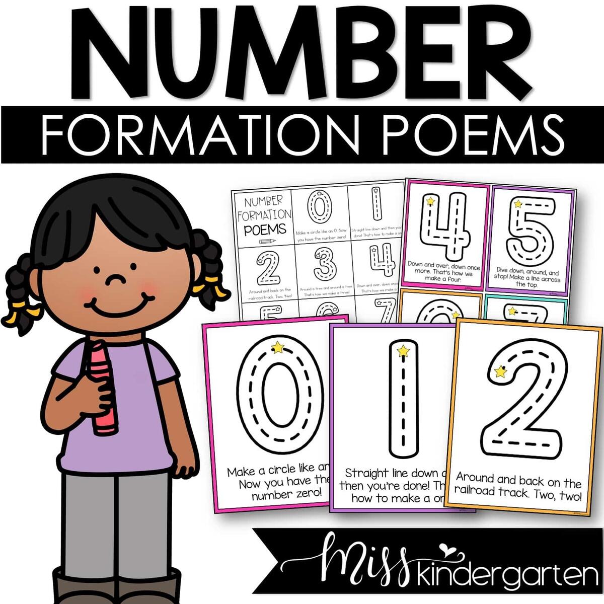 Free Number Formation Poems And Posters Miss Kindergarten Number Formation Rhymes Teaching Mama
