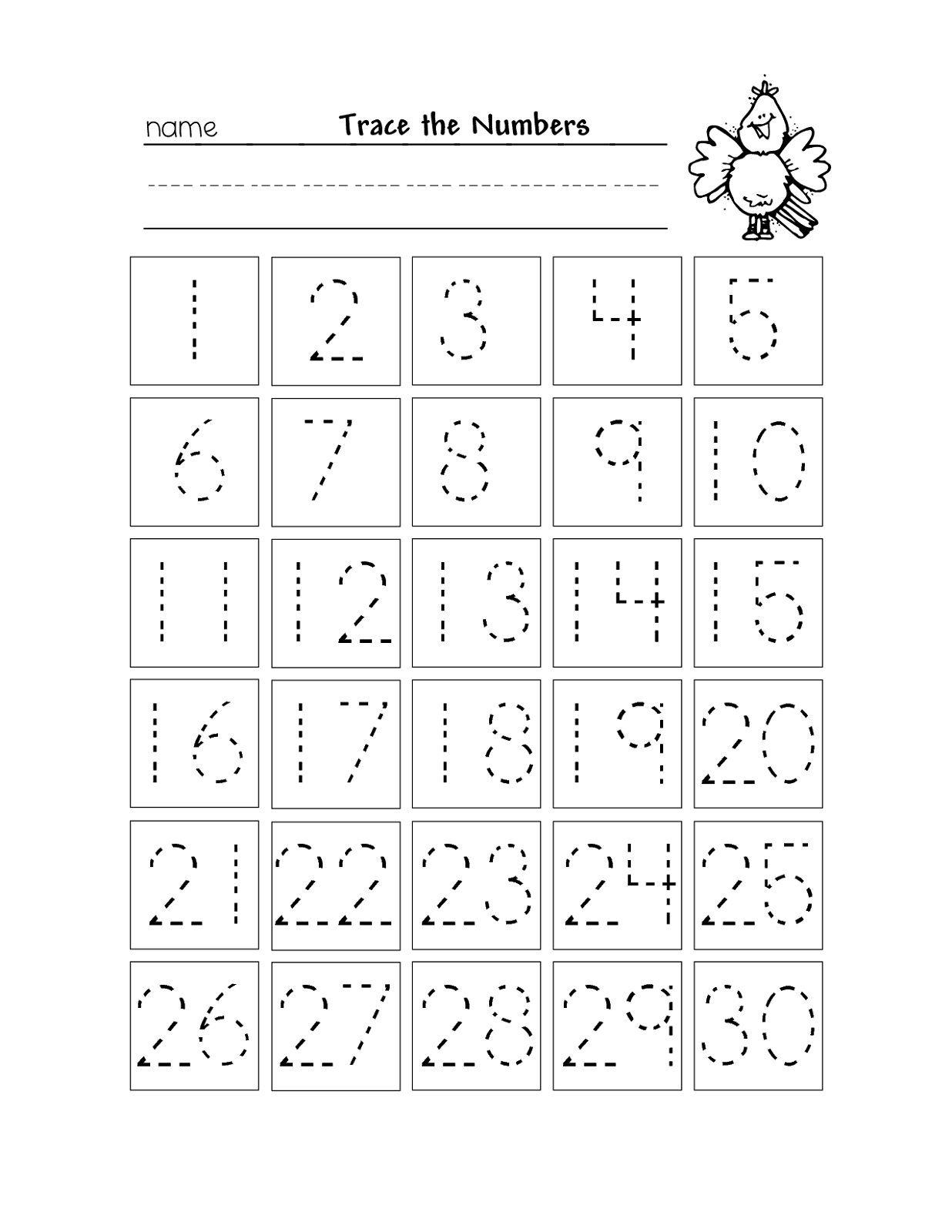 Free Number Tracing Worksheet 1 30 Download Free Number Tracing Worksheet 1 30 Png Images Free Worksheets On Clipart Library