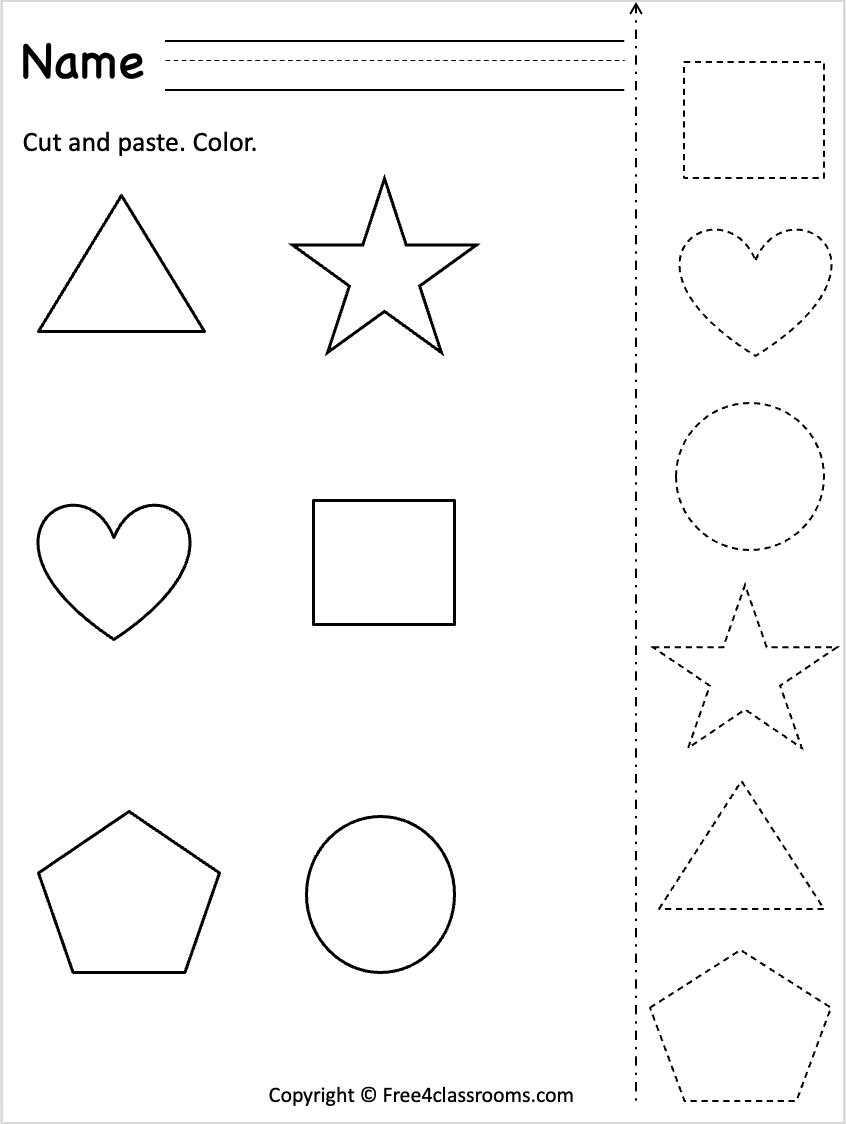 Free Preschool Cut And Paste Worksheet Cut And Paste Worksheets Paper Trail Design