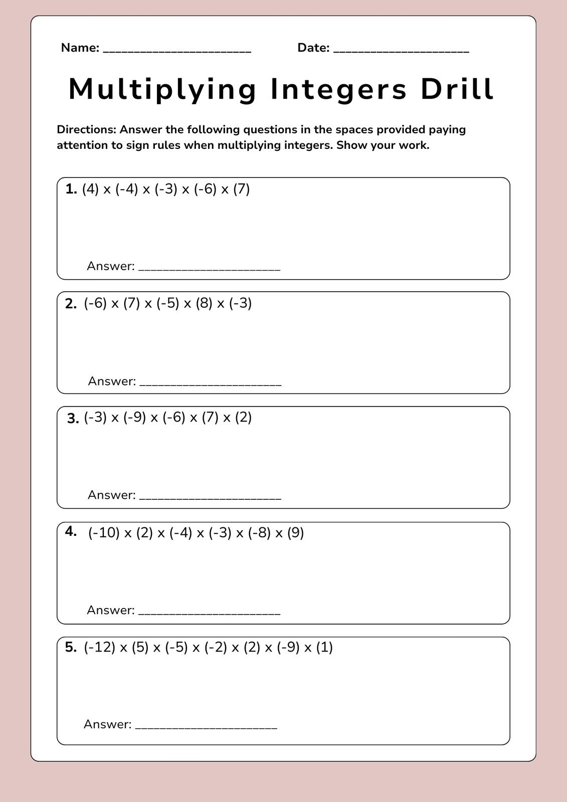Free Printable 8th Grade Math Worksheet Templates Canva Eighth Grade Multiplication Of Exponents Worksheet