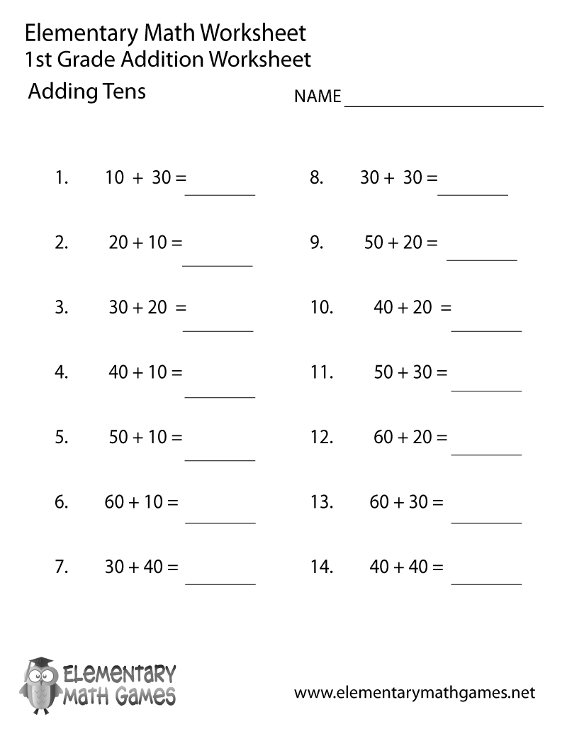 Adding 10 To 2 Digit Numbers 20 Questions PDF Printable Addition Worksheets Cazoom Math