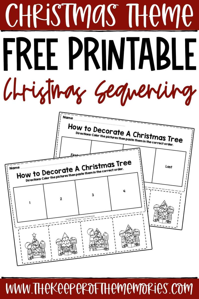 Free Printable Christmas Sequencing Worksheets The Keeper Of The Memories Reading Comprehension Christmas Story Emma S Christmas Adventure