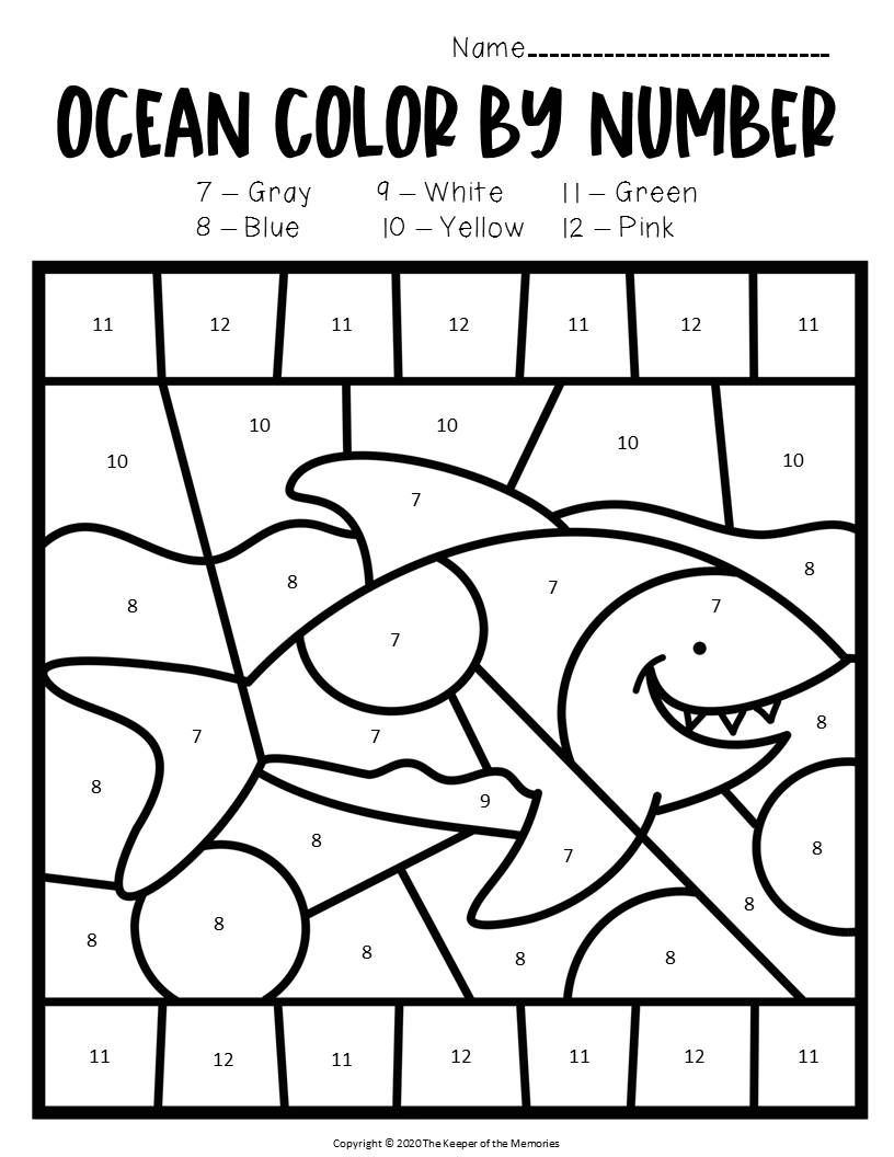 Free Printable Color By Number Ocean Preschool Worksheets Preschool Counting Activities Coloring Page Colorful Illustration Color Numbers Printable Stock Photo Evamorris 365513530