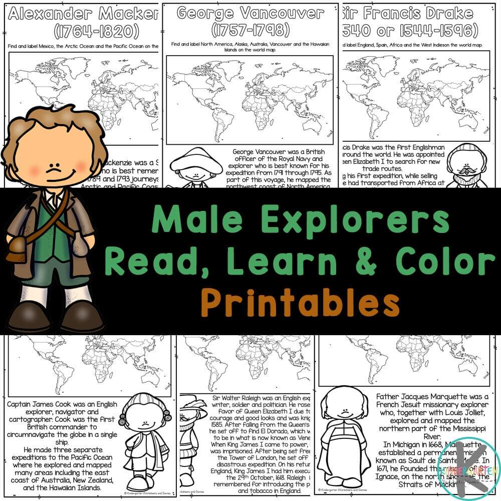 FREE Printable Famous Early Explorers Coloring Pages