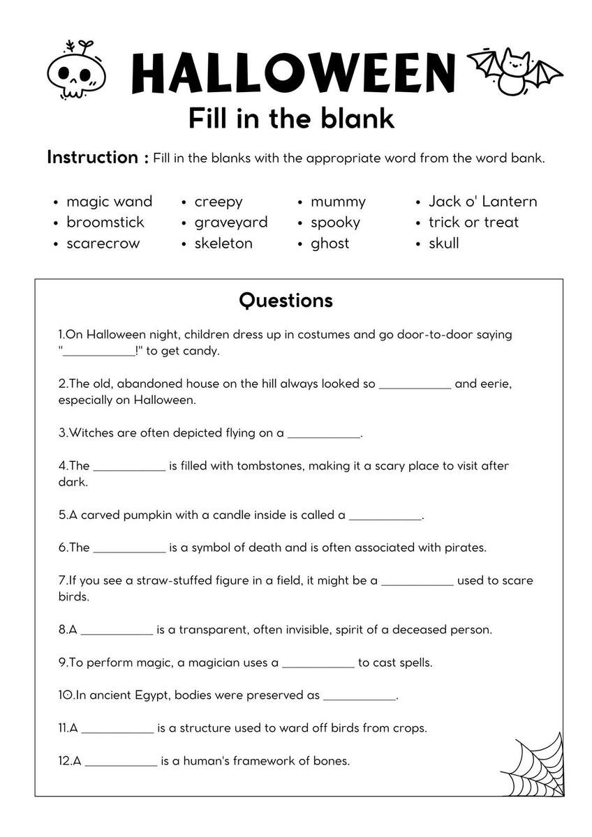 Free Halloween Math Worksheets
