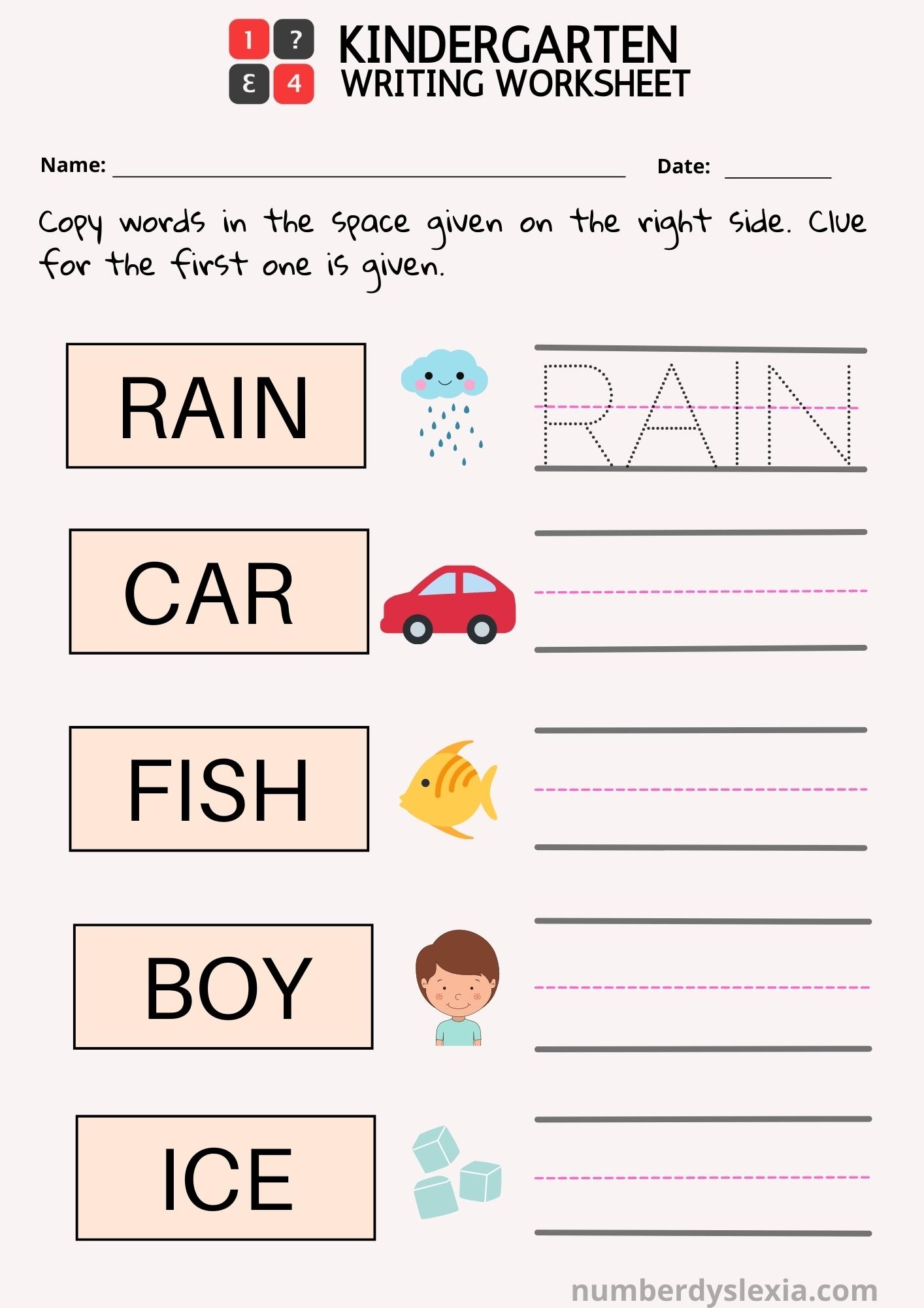 Free Printable Kindergarten Writing Worksheets PDF Number Dyslexia Free Custom Printable Handwriting Worksheet Templates Canva