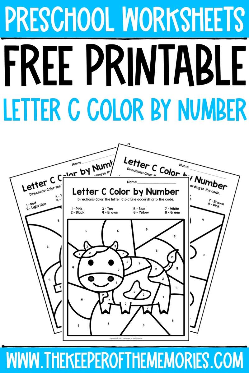 Free Printable Letter C Color By Number Worksheets The Keeper Of The Memories Free Printable Letter C Color By Number Worksheets The Keeper Of The Memories