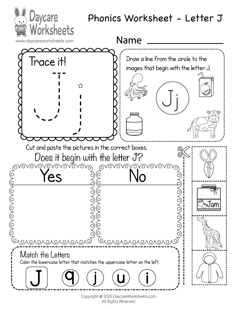 Free Printable Letter J Beginning Sounds Phonics Worksheet For Preschool Free Printable Letter J Beginning Sounds Phonics Worksheet For Preschool