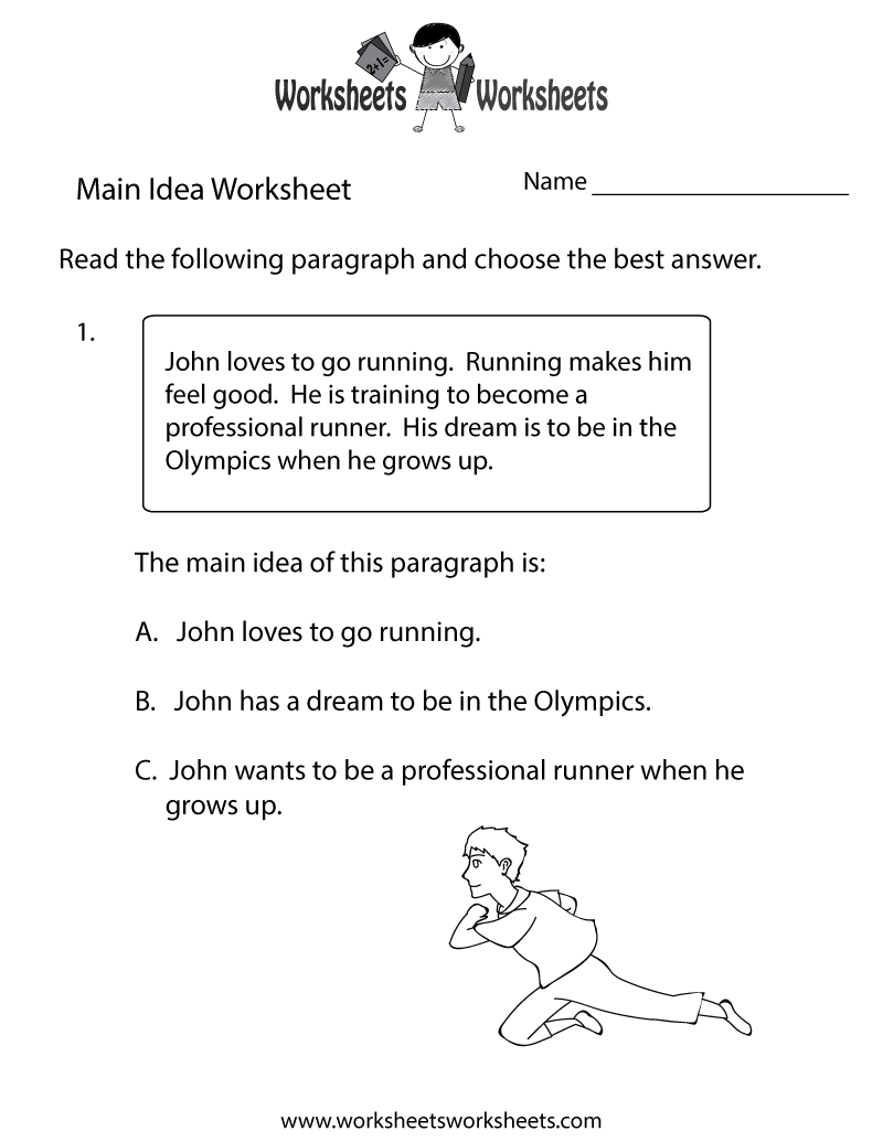 Free Printable Main Idea Practice Worksheet Free Printable Finding The Main Idea Worksheet