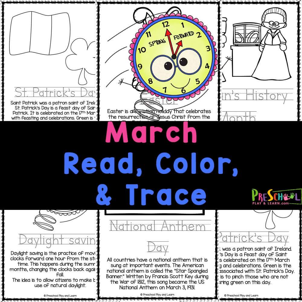 FREE Printable March Coloring Pages For Preschoolers FREE Printable March Coloring Pages For Preschoolers