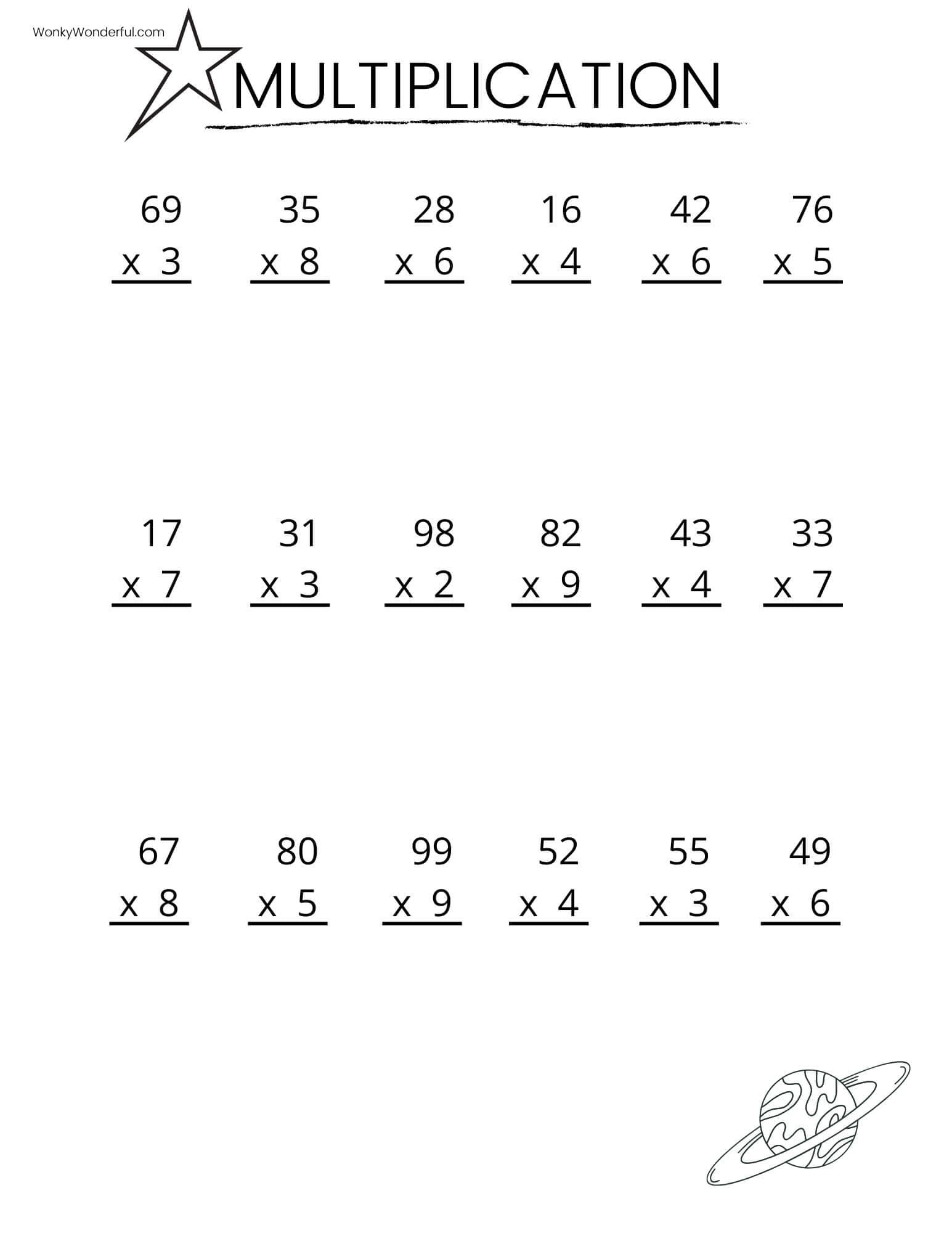 FREE PRINTABLE MULTIPLICATION WORKSHEETS WonkyWonderful Free Printable Customizable Math Worksheets Canva