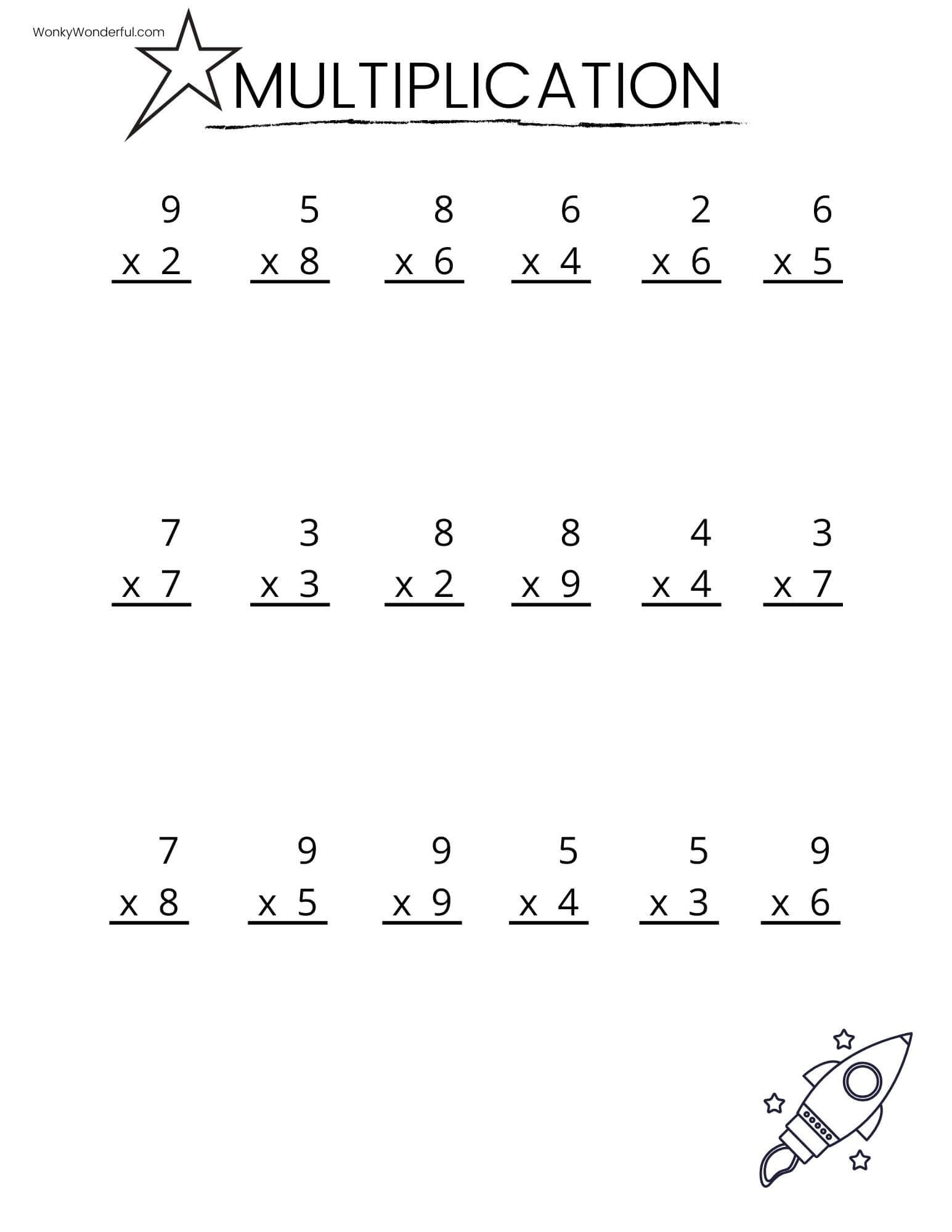 FREE PRINTABLE MULTIPLICATION WORKSHEETS WonkyWonderful Free Printable Multiplication Worksheet For Third Grade