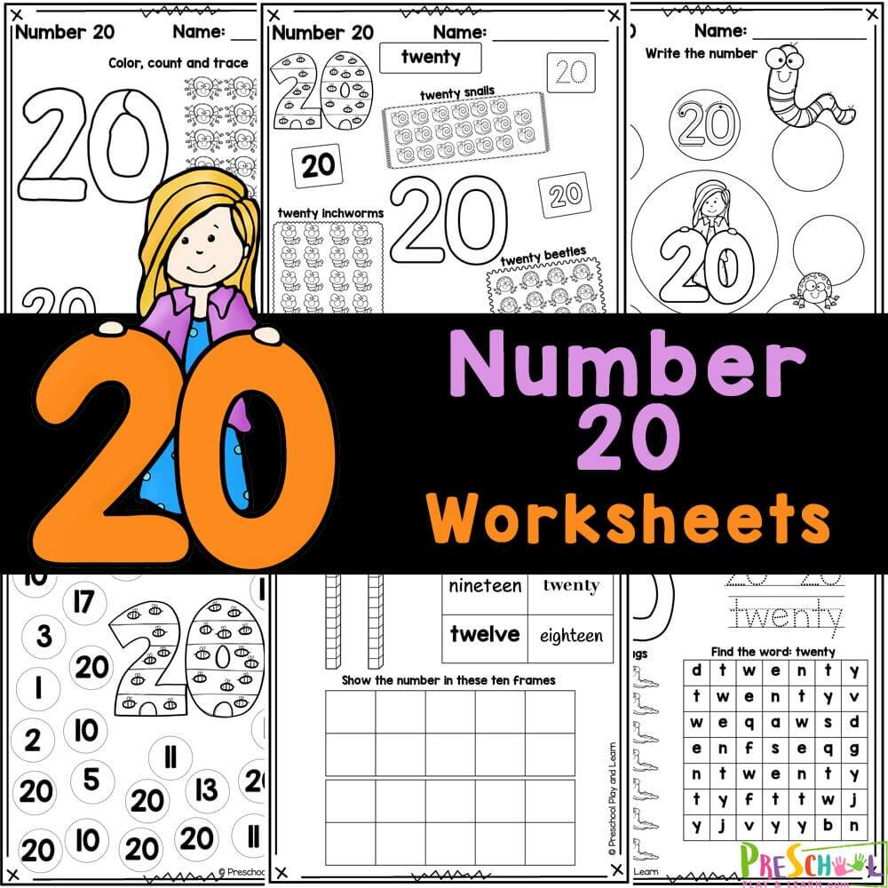 FREE Printable Number 20 Worksheets For Kids Free 1 20 Counting Worksheets Teach Prints
