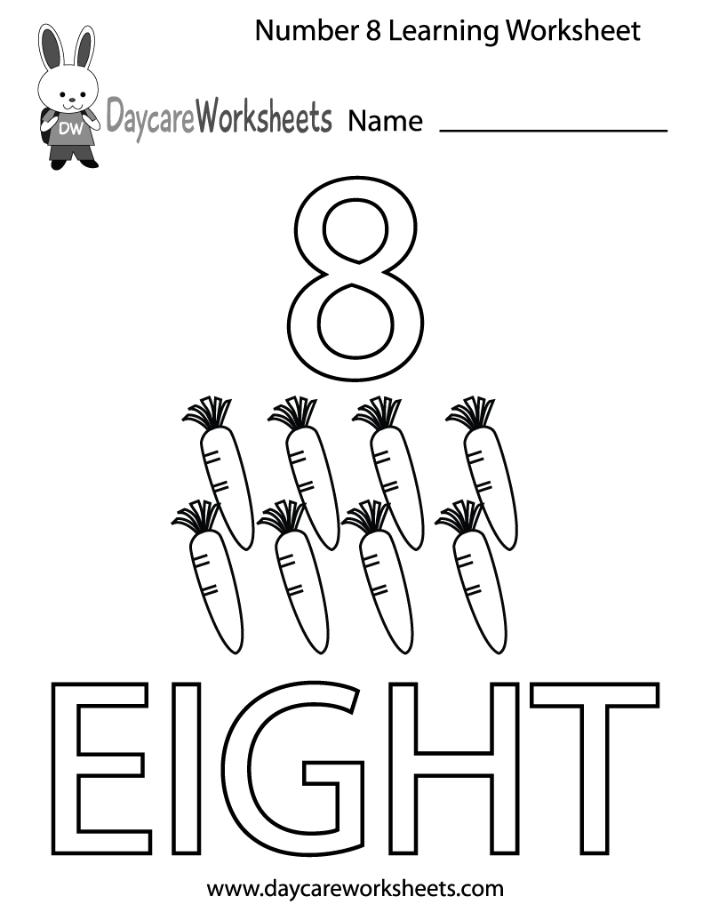 Free Printable Number Eight Learning Worksheet For Preschool Free Printable Number Eight Learning Worksheet For Preschool