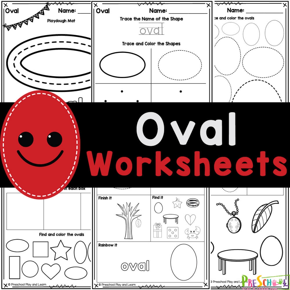 FREE Printable Oval Shape Worksheets For Preschool Oval Worksheet