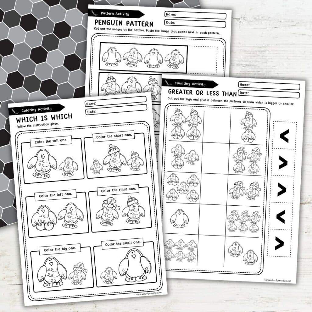 Free Printable Penguin Math Worksheet For Preschoolers