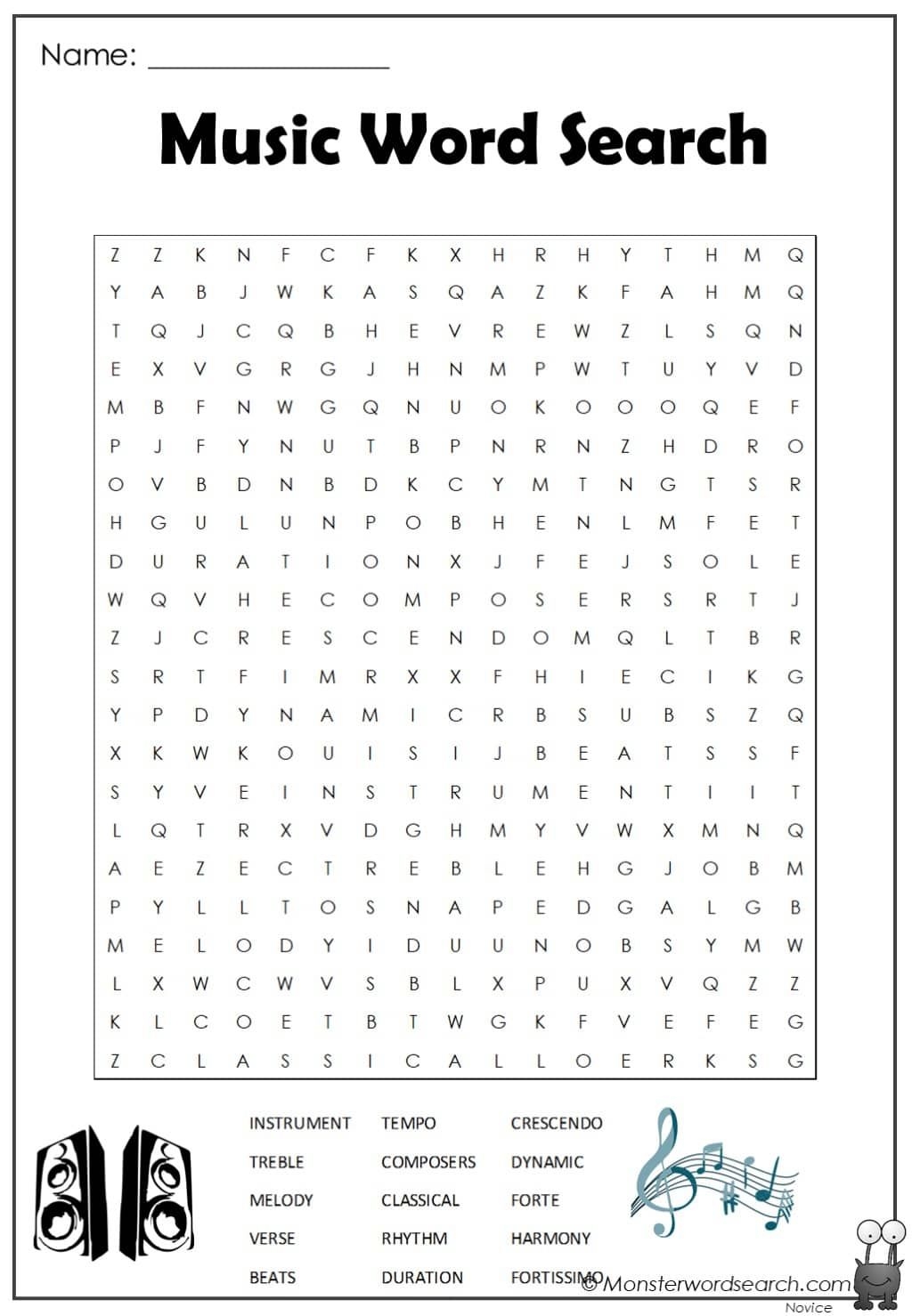 Free Printable Piano Word Search Free Printable Piano Word Search