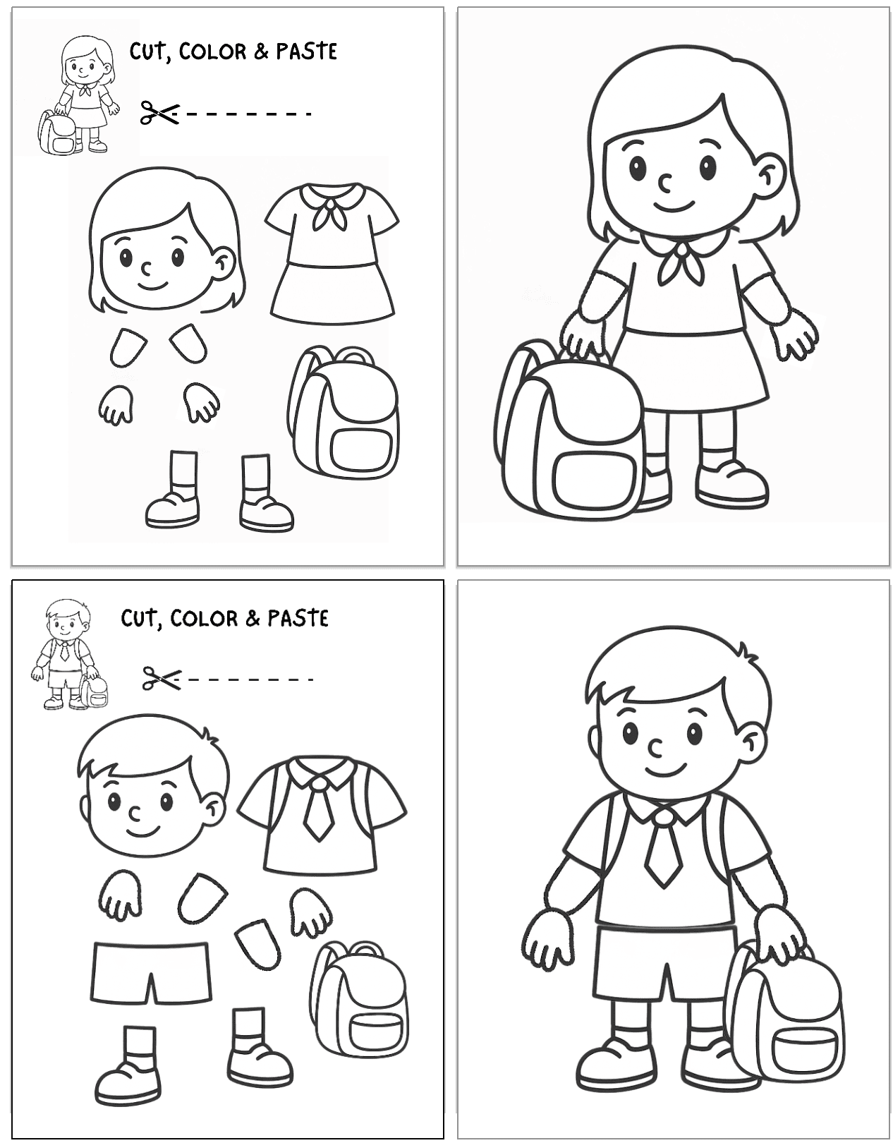 Free Printable School Kid Cut And Paste Crafts The Artisan Life Free Printable School Kid Cut And Paste Crafts The Artisan Life