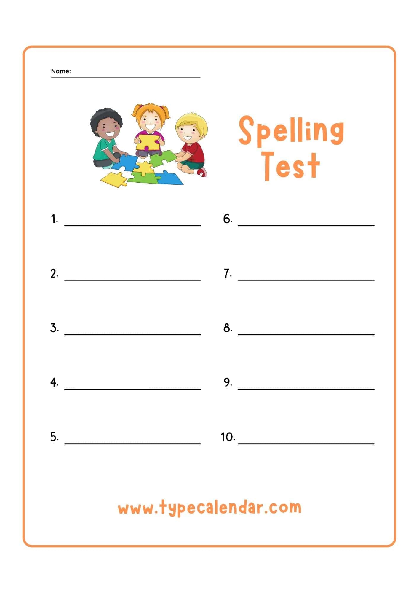 Free Printable Spelling Test Templates PDF 10 15 20 25 Words Free And Customizable Spelling Templates