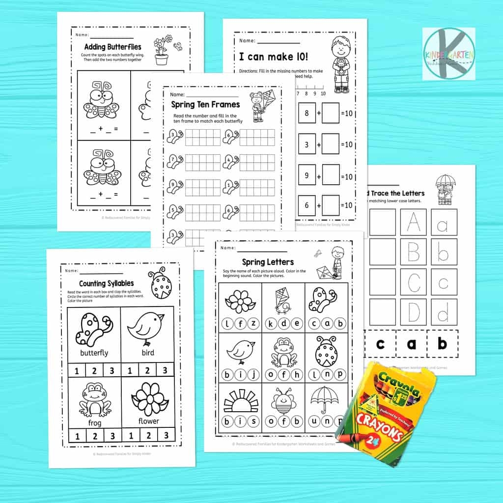 FREE Printable Spring Worksheets For Kindergarten