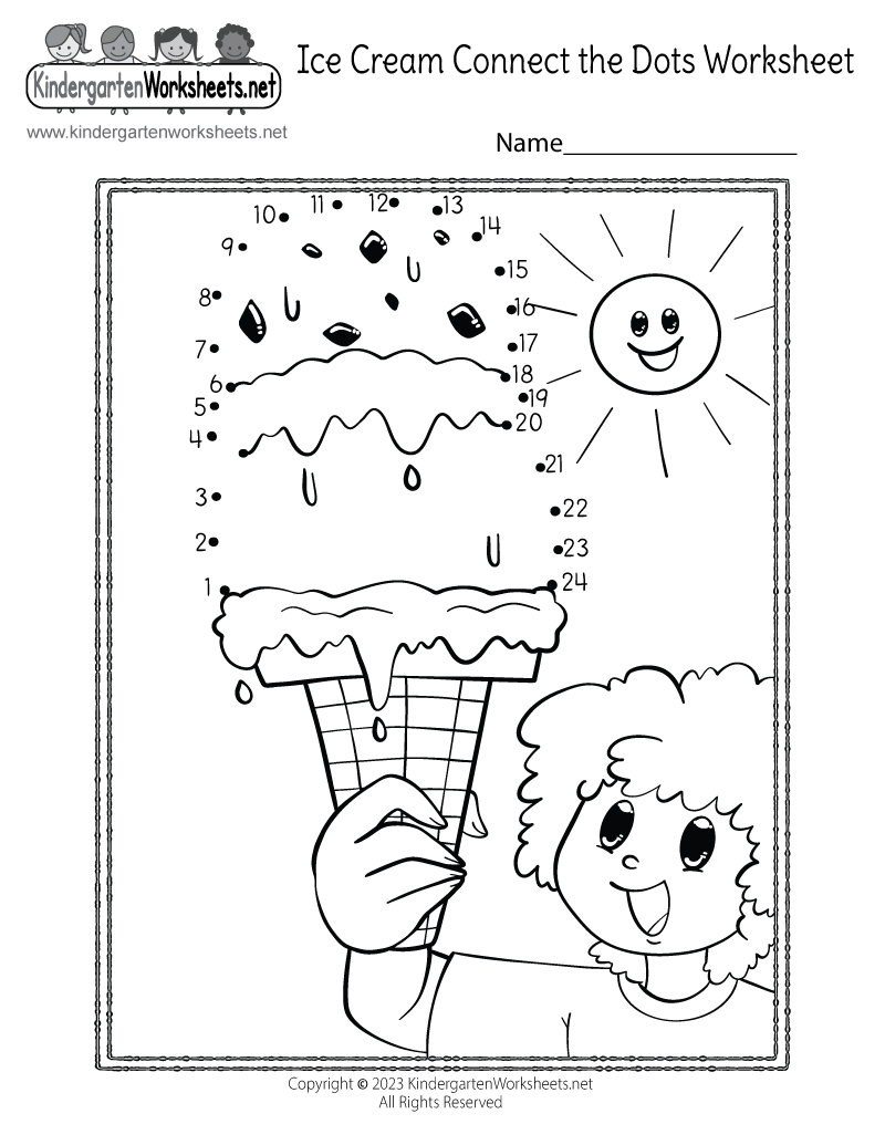 Free Printable Summer Connect The Dots Worksheet Dot To Dot Printables Printable Party Favors